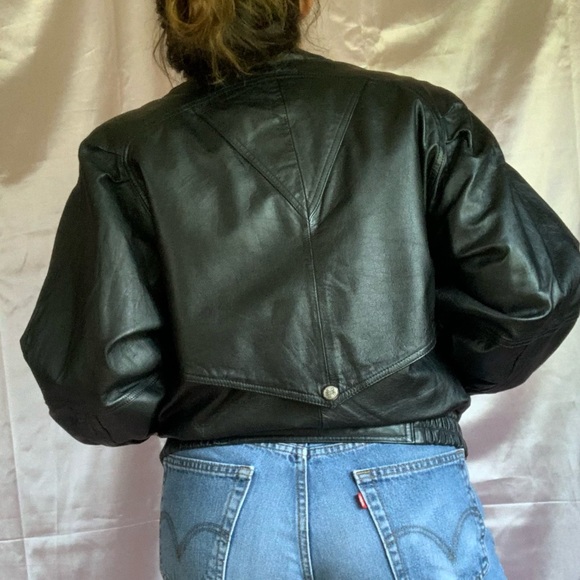 Vintage 90s Wilson’s Leather Bomber Leather Jacket - Picture 3 of 12